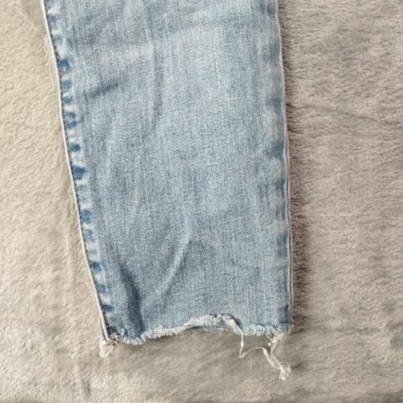 GAP Blue Denim True Skinny High-Rise Button Fly Jeans Size 26 Distressed Raw Hem - Picture 9 of 11
